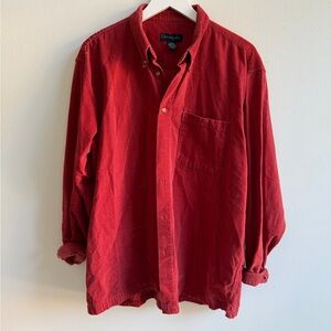 Cotton Reel Vintage 100% Cotton Oversized Button Down Shirt - Rusty Red Color